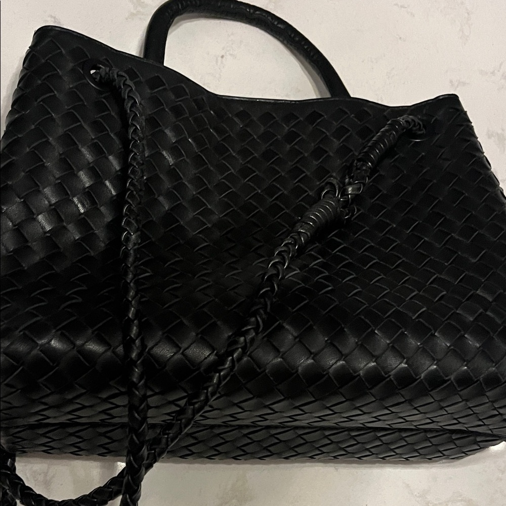 Quince Black Braided Tote Bag